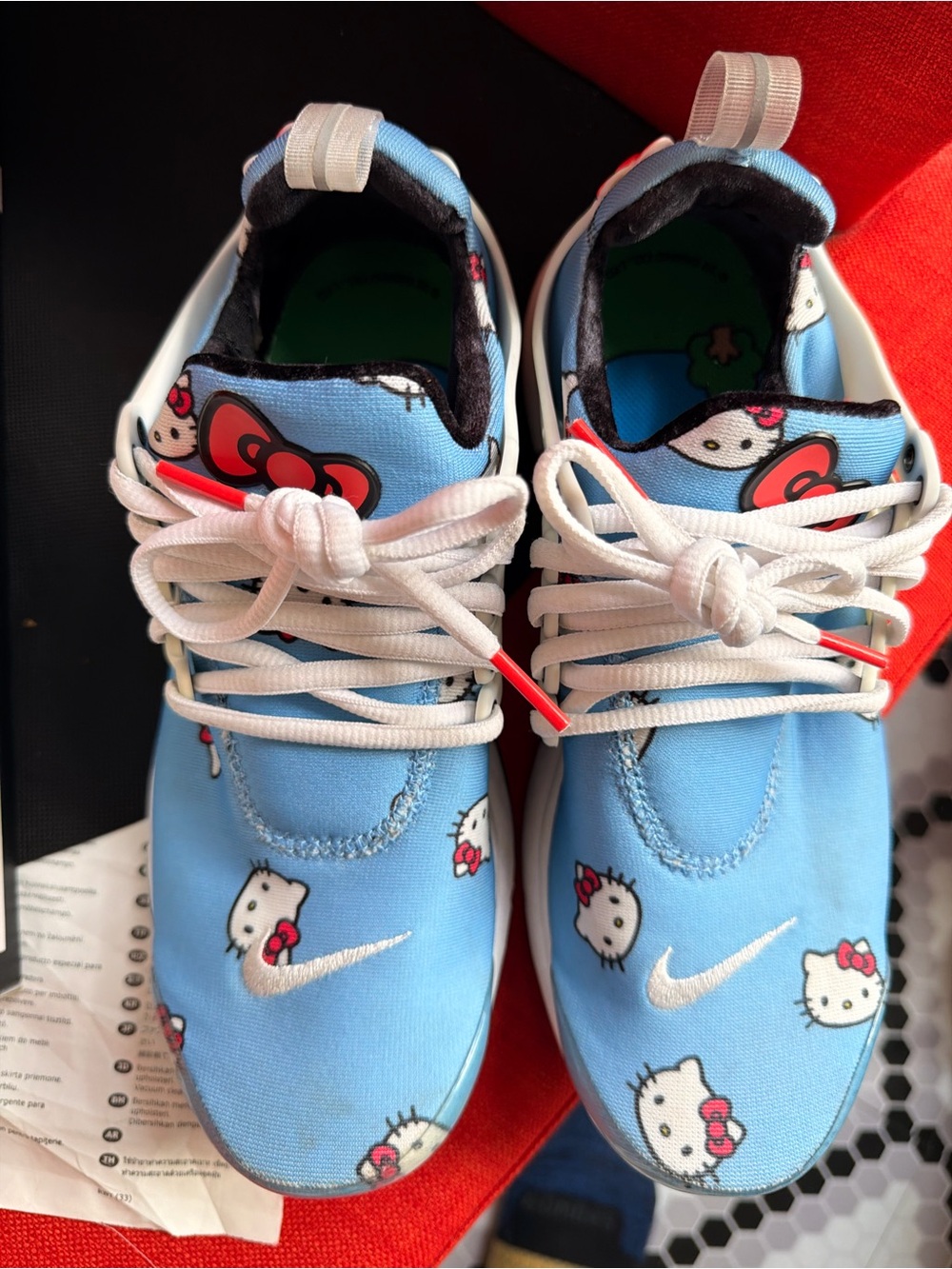 Nike Light Blue Hello Kitty Patterned Sneakers